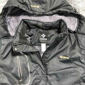 Gemyse Mens Mountain Waterproof Ski Jacket Black Fleece Lined Hooded Parka Large